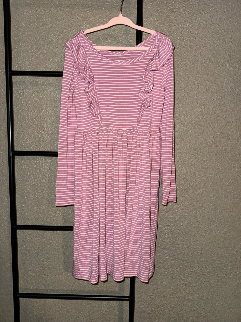 Play By Littlesleepies Bamboo Pink Striped Long-Sleeve Dress